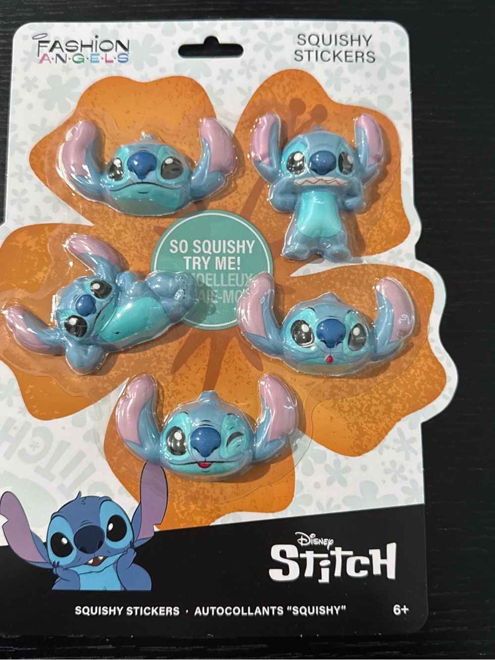 Disney Stitch Blue and Pink Squishy Sticker Set
